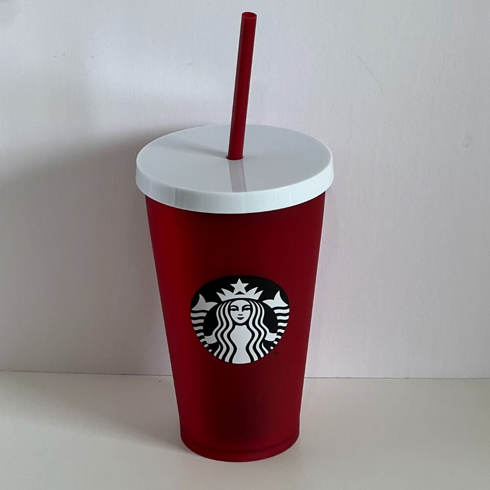 Starbucks Christmas 2018 Matte Red 16oz Grande Acrylic Cold Cup Travel Tumbler
